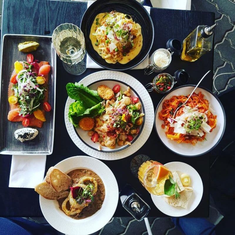 A spread of signature dishes at Cafe del Sol Botanico